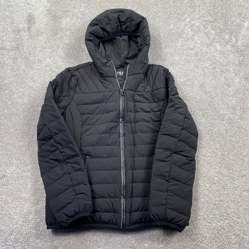 Michael Kors Packable Down Puffer Jacket Women Small Black Hooded Quilted Zip